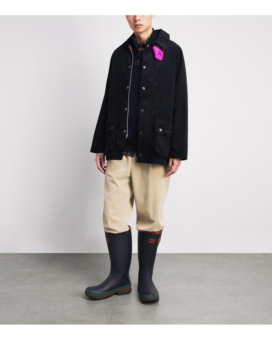 Barbour Blue X Paul Smith Tall Wellington Boots for men