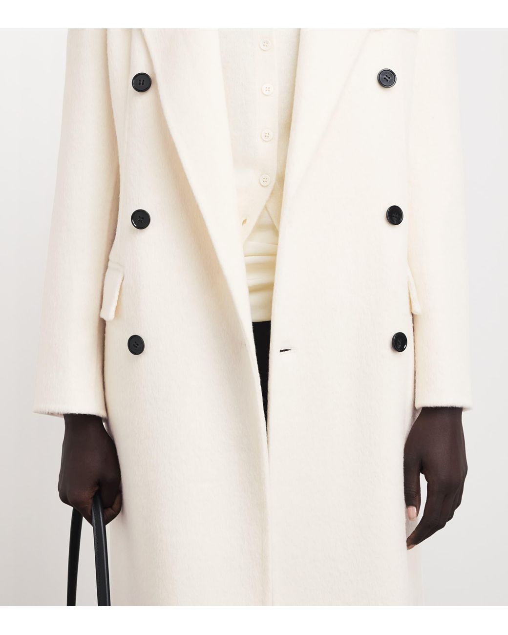 Voranida White Double-Breasted Taren Overcoat