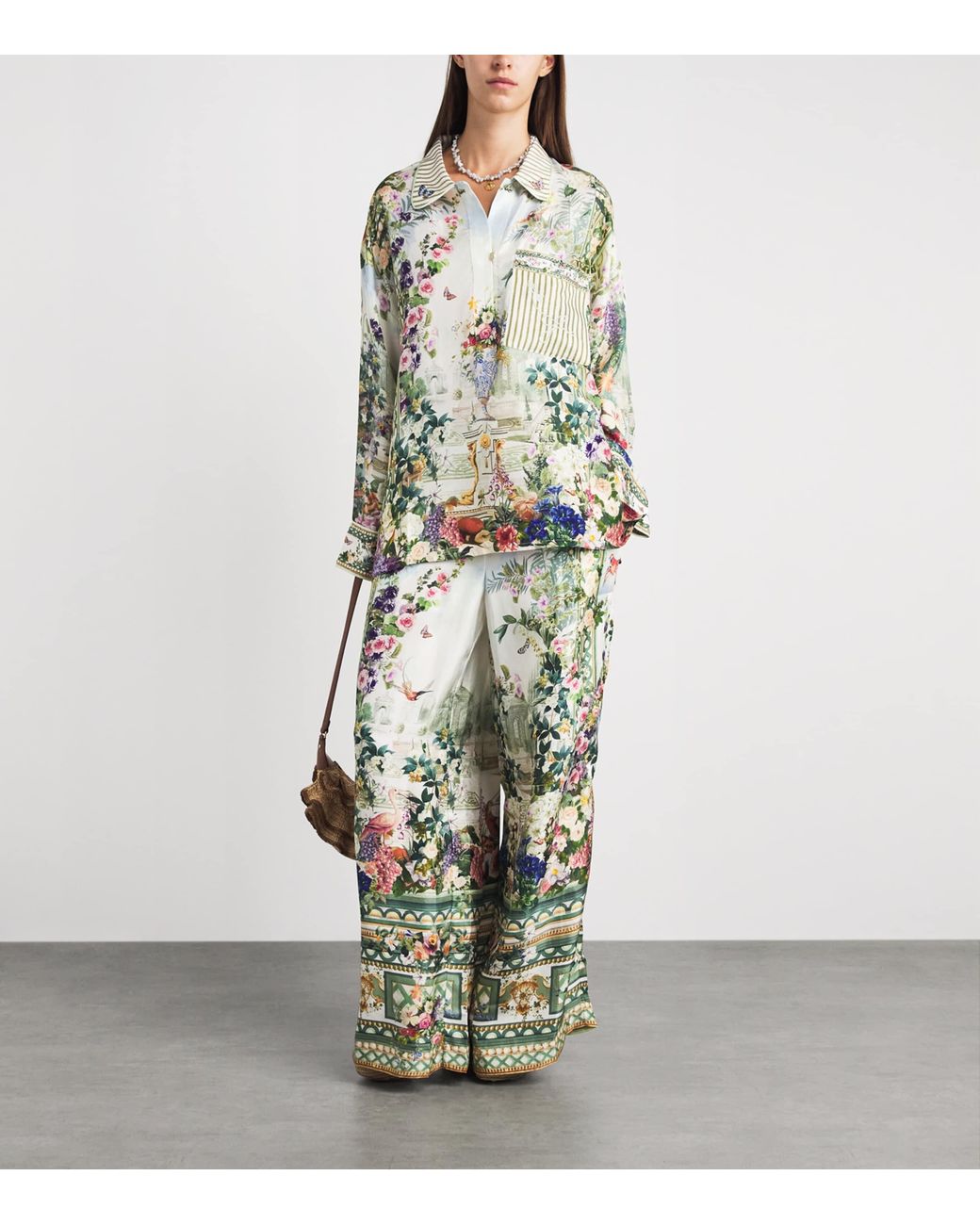 Camilla Green Silk Art For The Empress Shirt