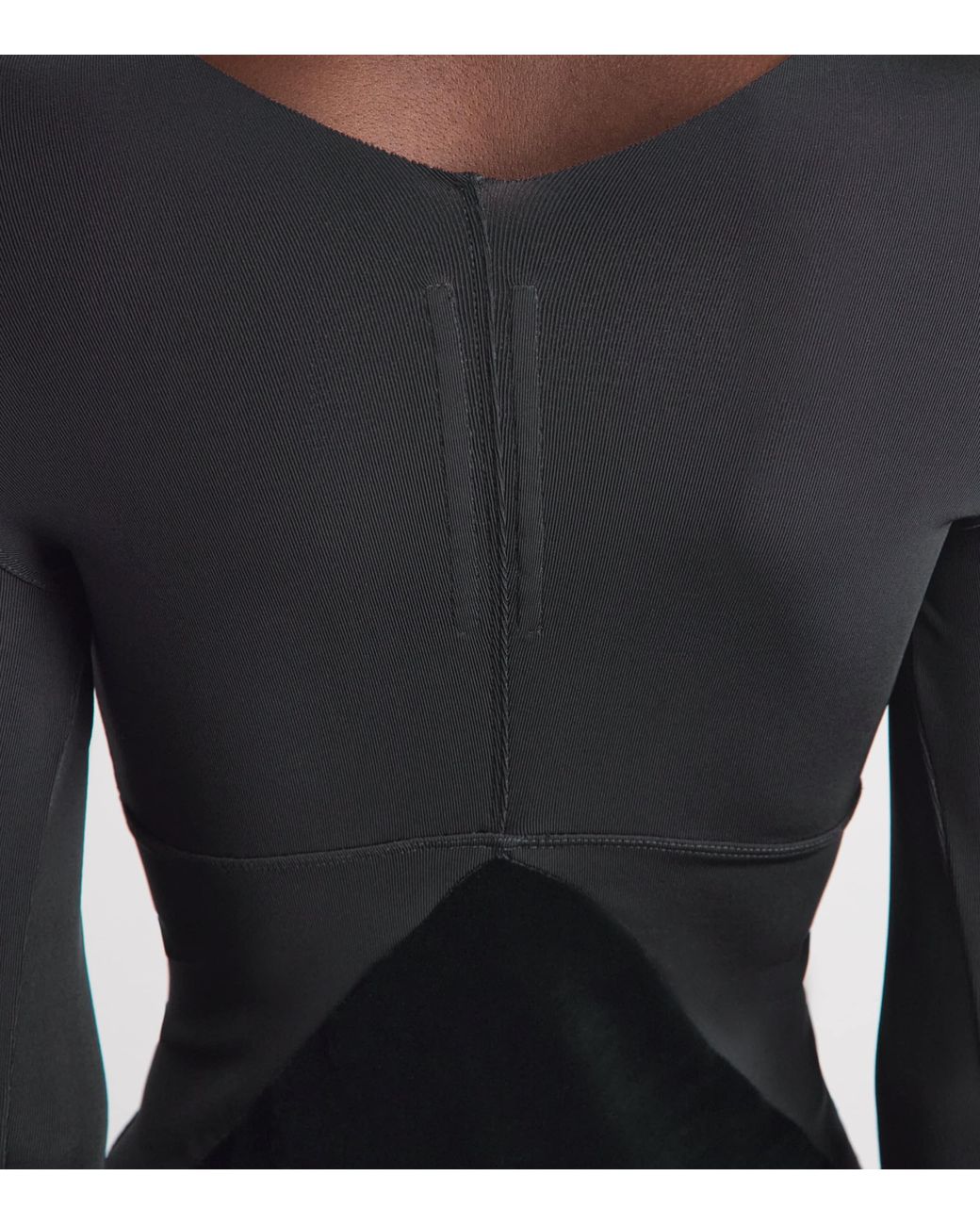 Rick Owens Black Contrast Abito Gown