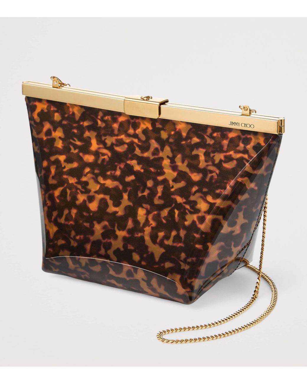 Jimmy Choo Brown Tortoiseshell Ganache Clutch Bag