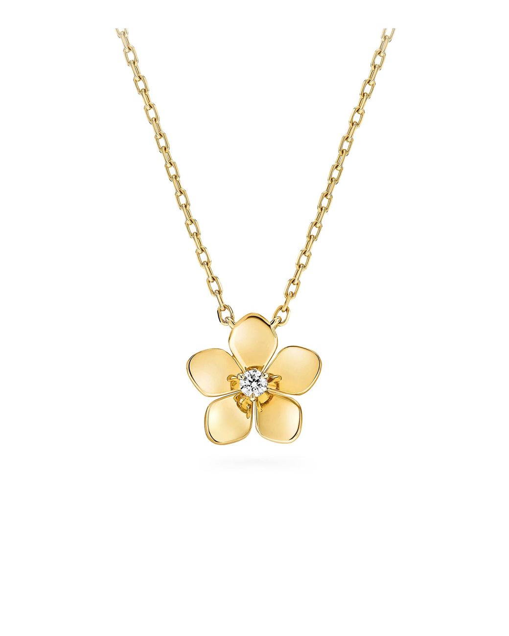 Graff Metallic And Diamond Mini Wild Flower Pendant Necklace
