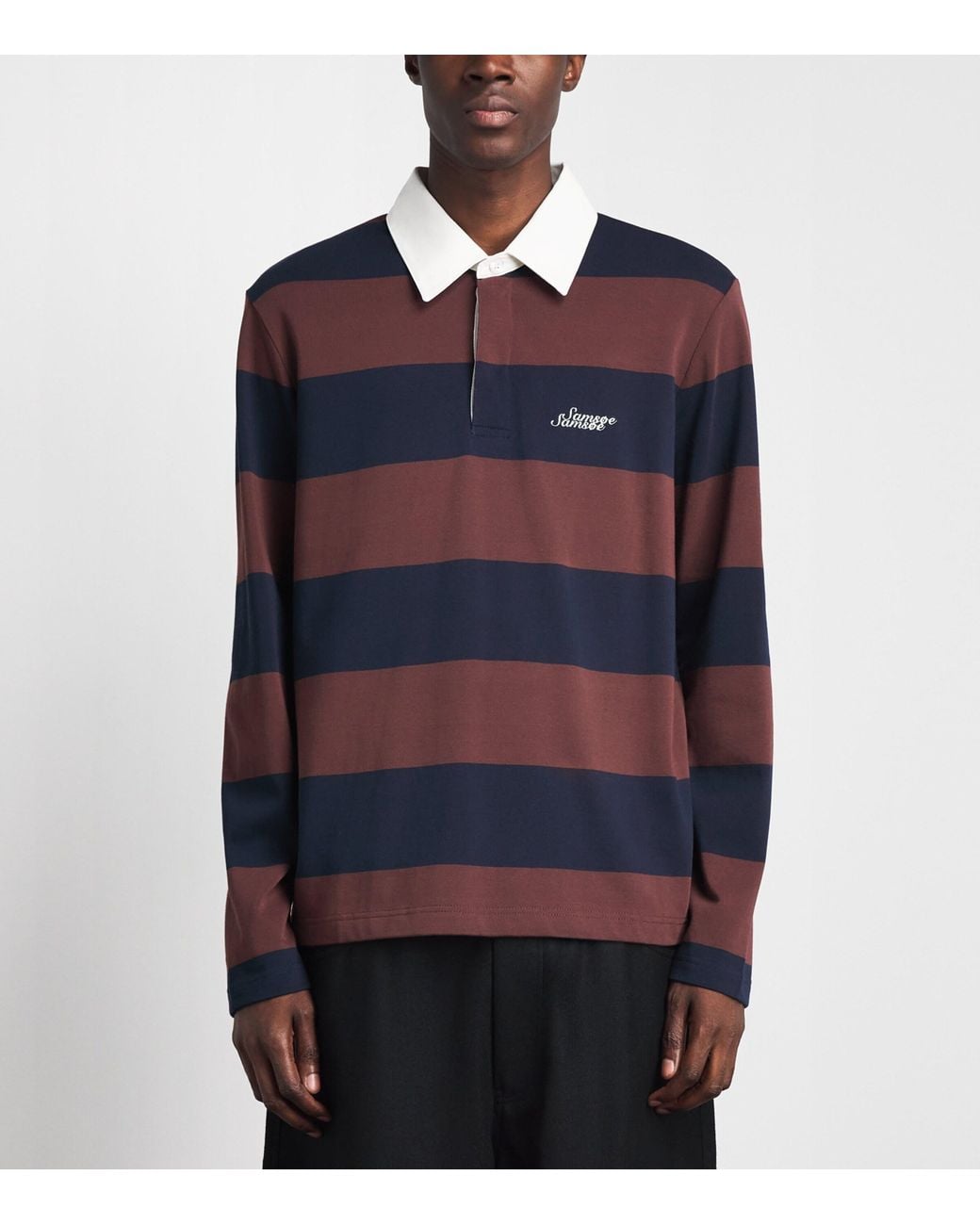 Samsøe & Samsøe Blue Stripe Sakevin Rugby Sweatshirt for men