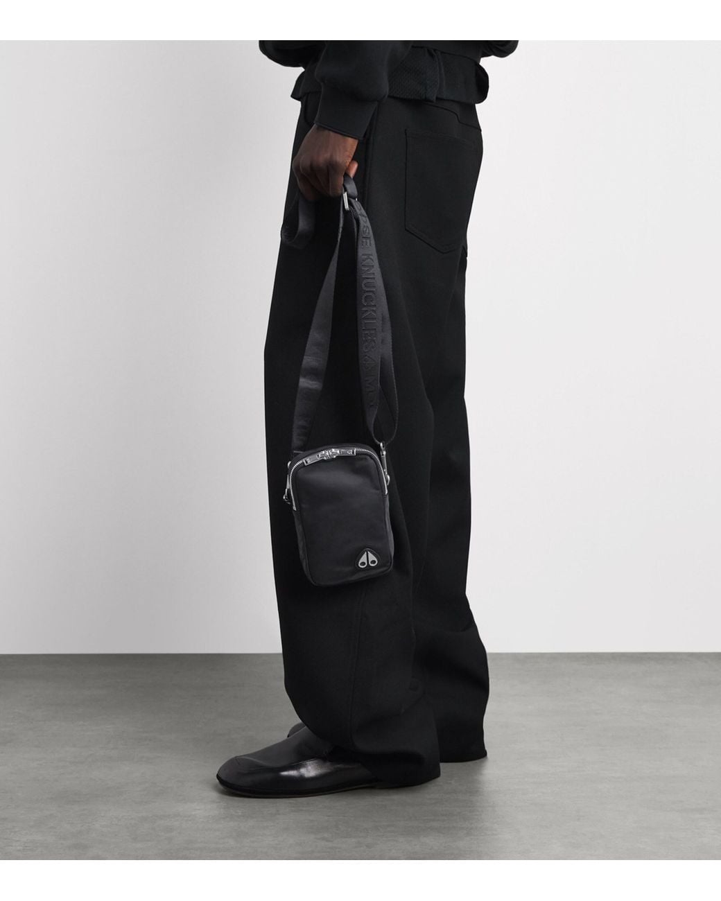 Moose Knuckles Black Dial Cross-Body Bag for men