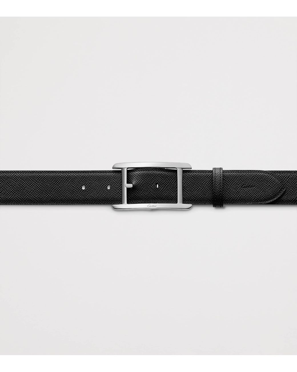 Cartier Black Leather Reversible Tank De Belt for men
