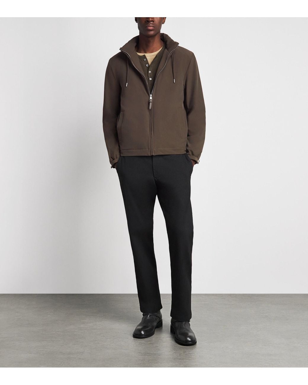 Sandro Brown Padded Hooded Jacket for men