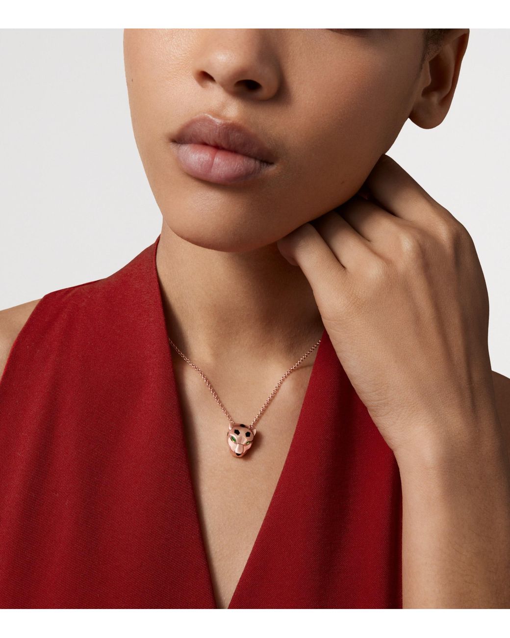 Cartier Metallic Tsavorite And Onyx Panthère De Necklace