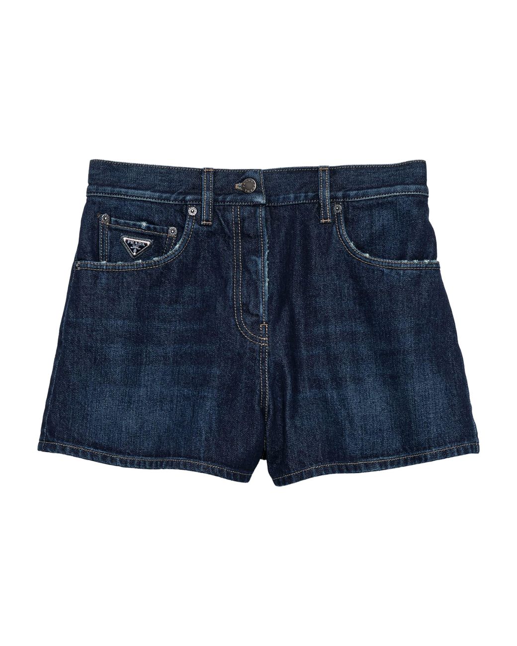 Prada Blue Denim Mid-Rise Shorts