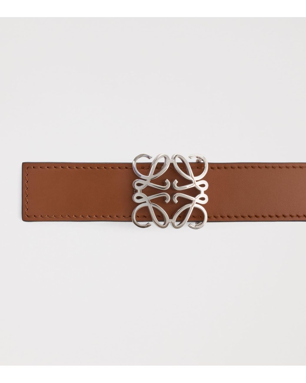 Loewe Red Leather Reversible Anagram Bombé Belt