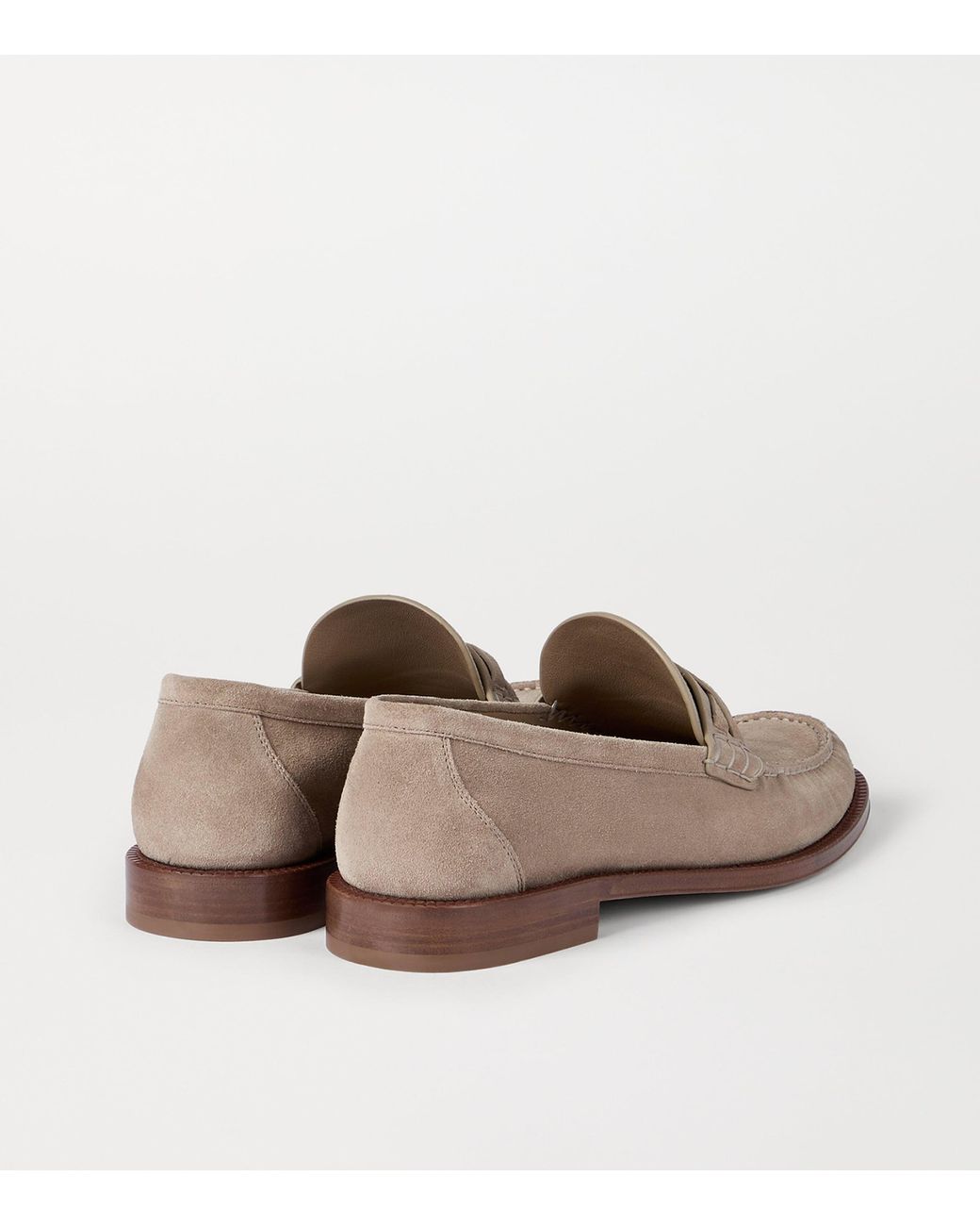 Brunello Cucinelli Brown Suede Loafers