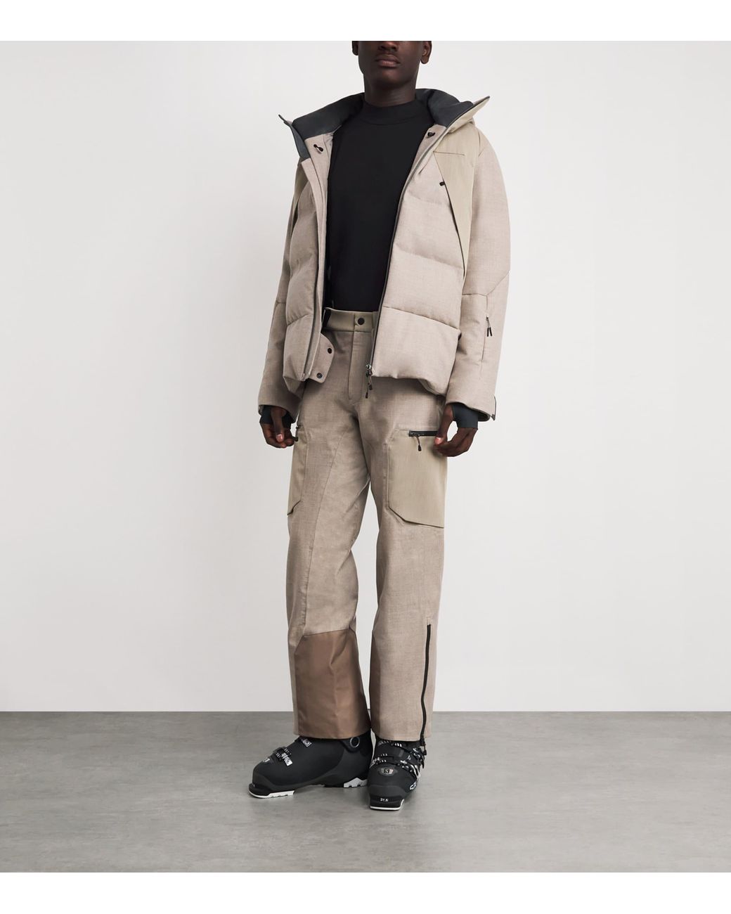 Sease Black Merino Wool Turtle Net Base Layer for men