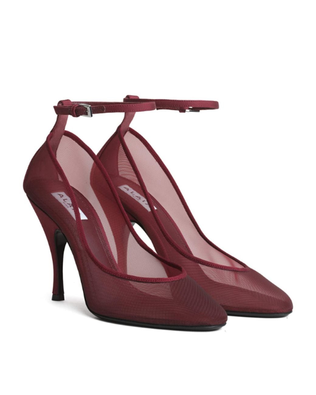 Alaïa Purple Mesh Ankle-Strap Pumps 100