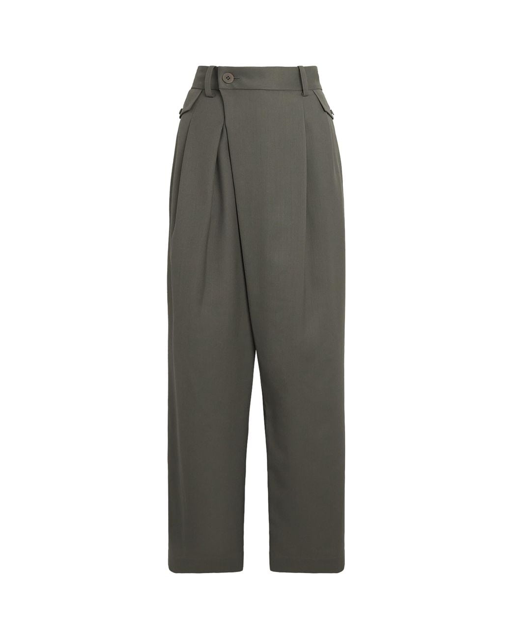 Issey Miyake Gray Wool-Blend Lustrous Trousers