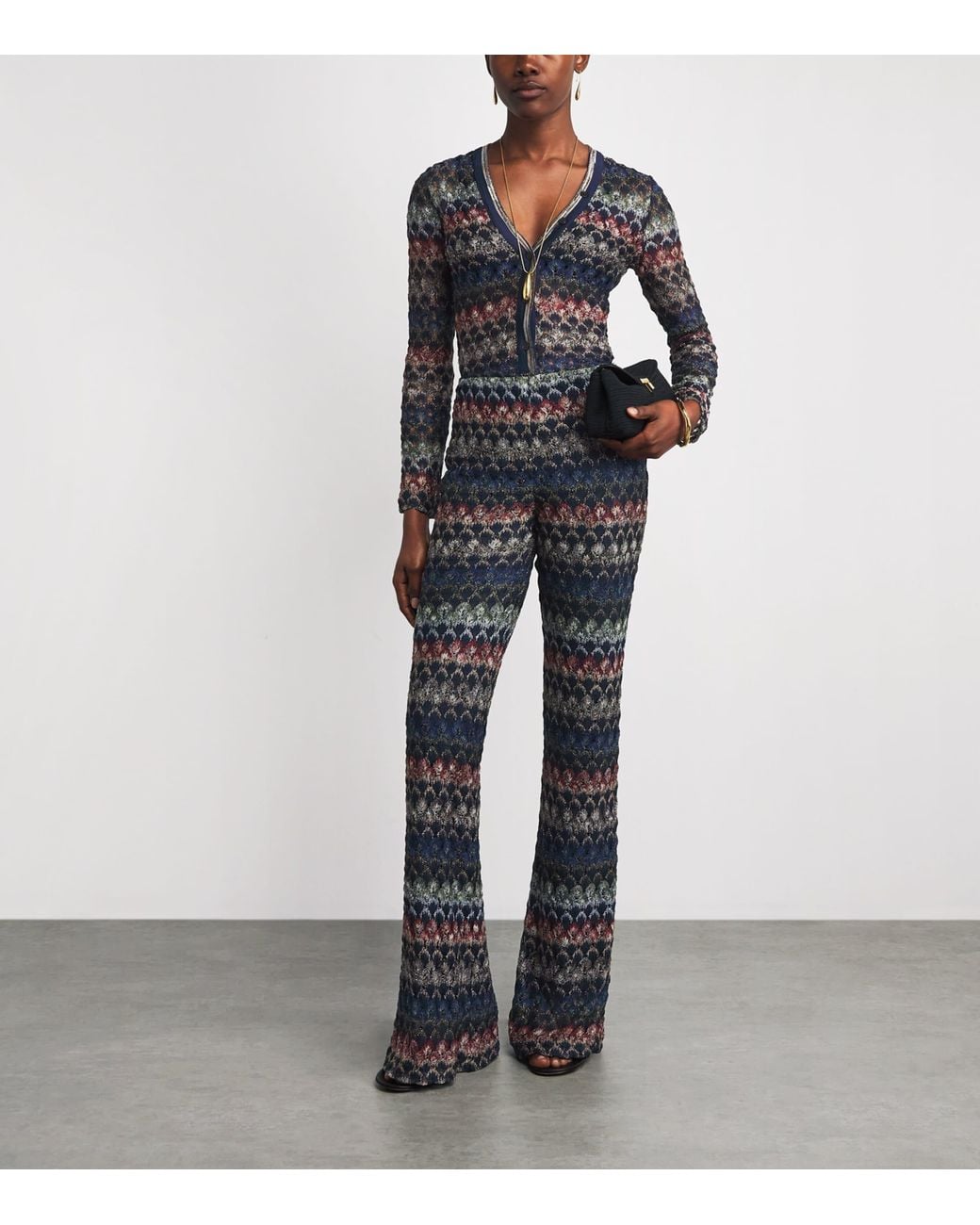 Missoni Blue Stripe Flared Trousers