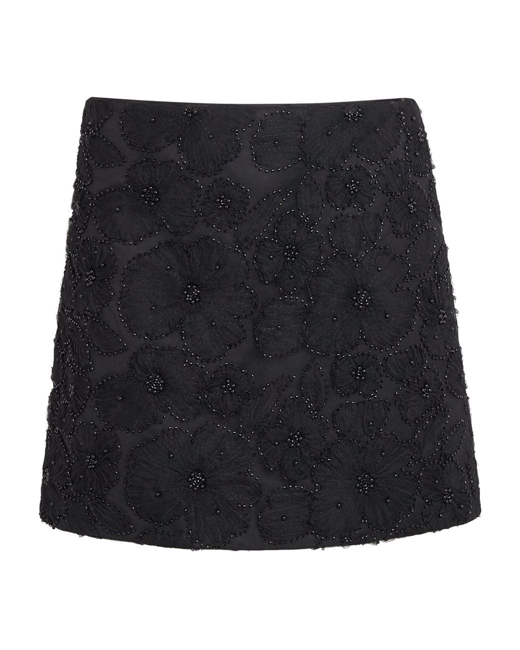 Veronica Beard Black Embellished Olenna Mini Skirt