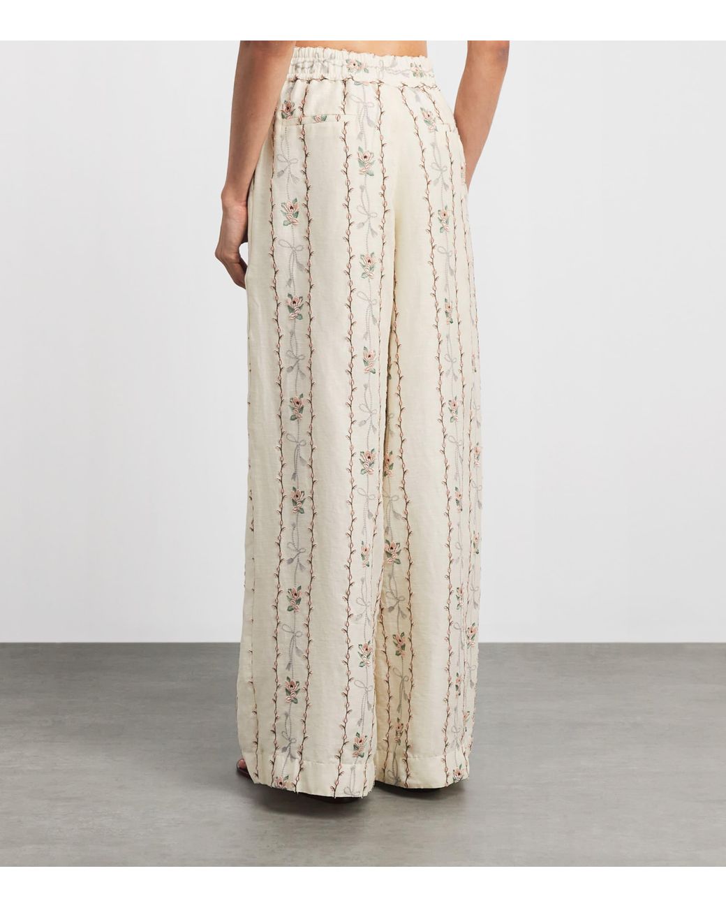Agua Bendita Natural Linen Tota Navente Wide Trousers