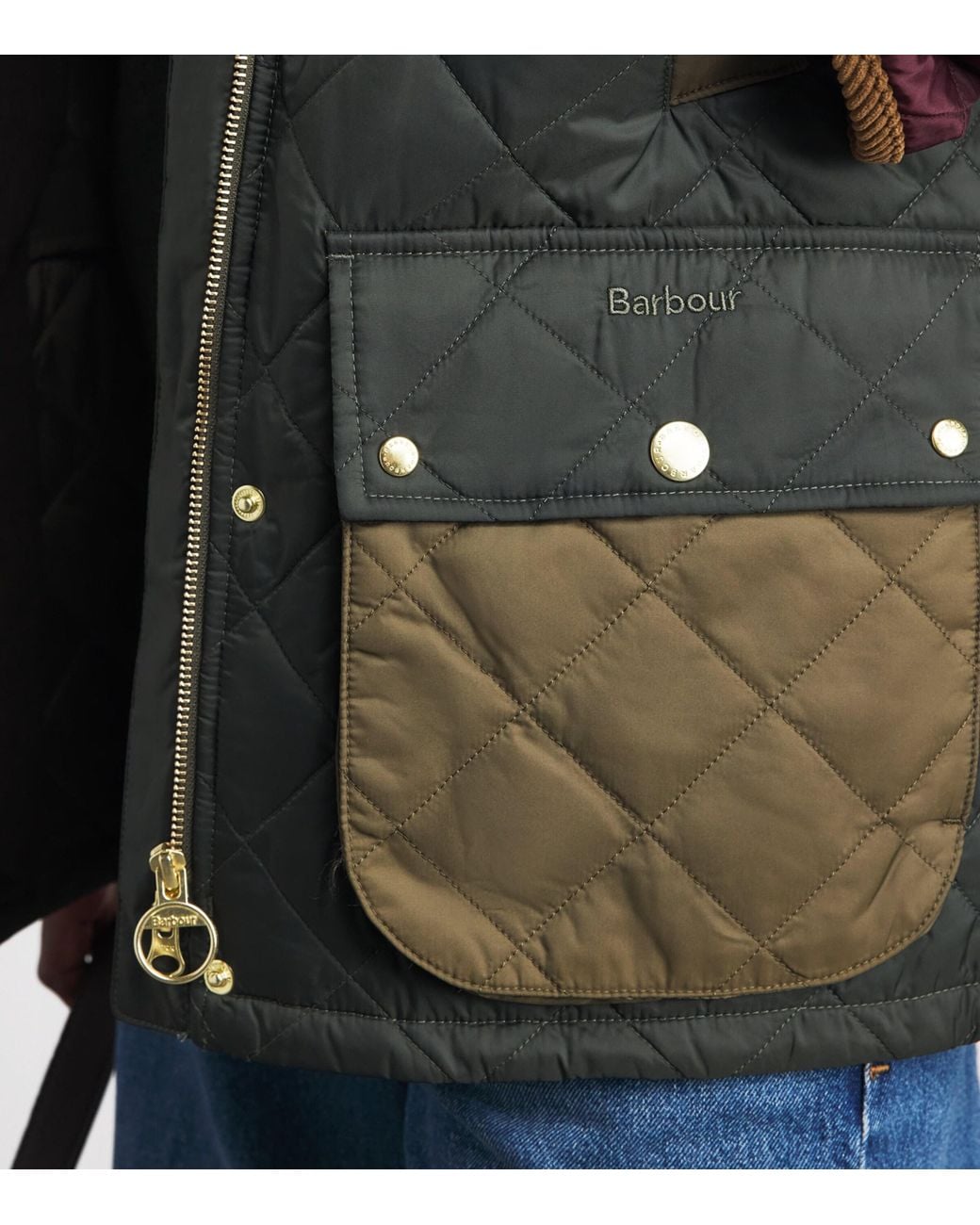 Barbour Brown Quilted Patchwork Bedale Jacket