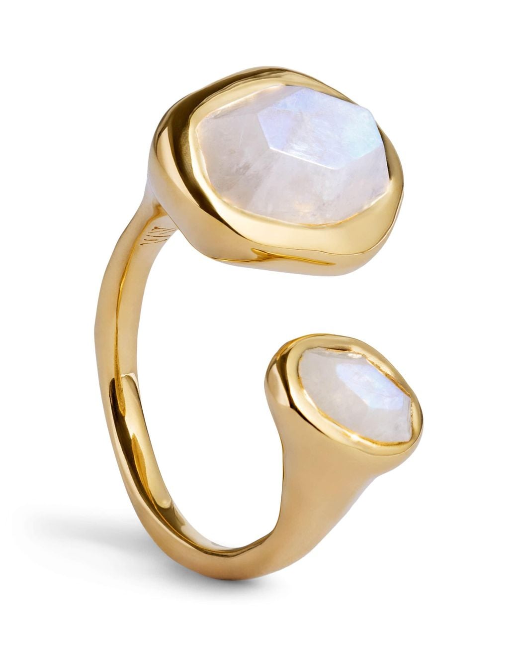 Monica Vinader Metallic Vermeil And Moonstone Odyssey Open Ring