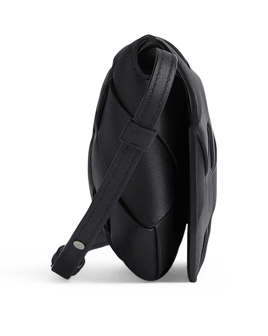 Bottega Veneta Black Leather Intreccio Cross-Body Pouch for men