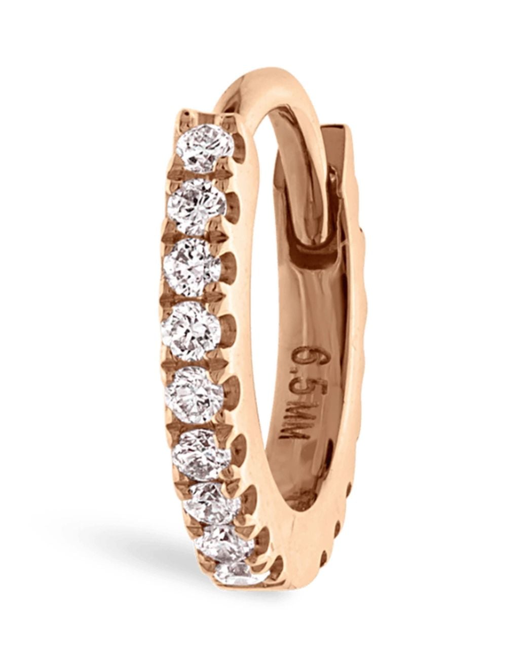 Maria Tash Metallic 6.5mm Rose Gold And Diamond Eternity Ring