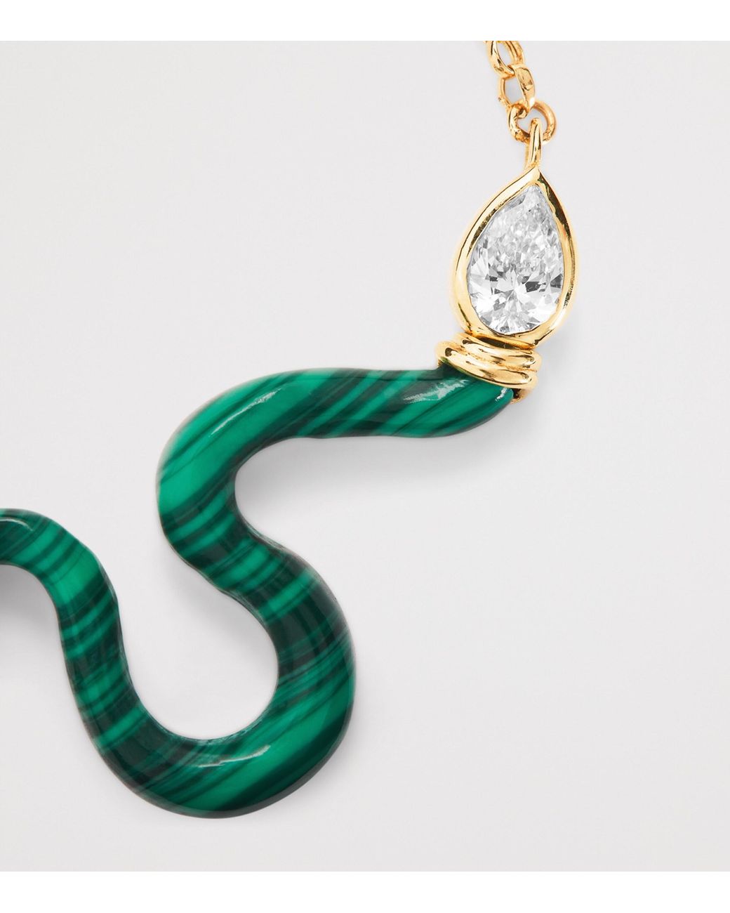 L'Atelier Nawbar Green Large, Diamond And Malachite N*93 Boa Necklace