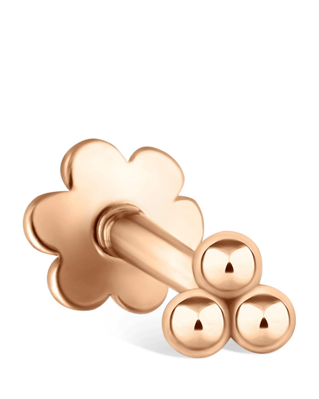 Maria Tash Metallic Three Ball Trinity Threaded Stud Earring
