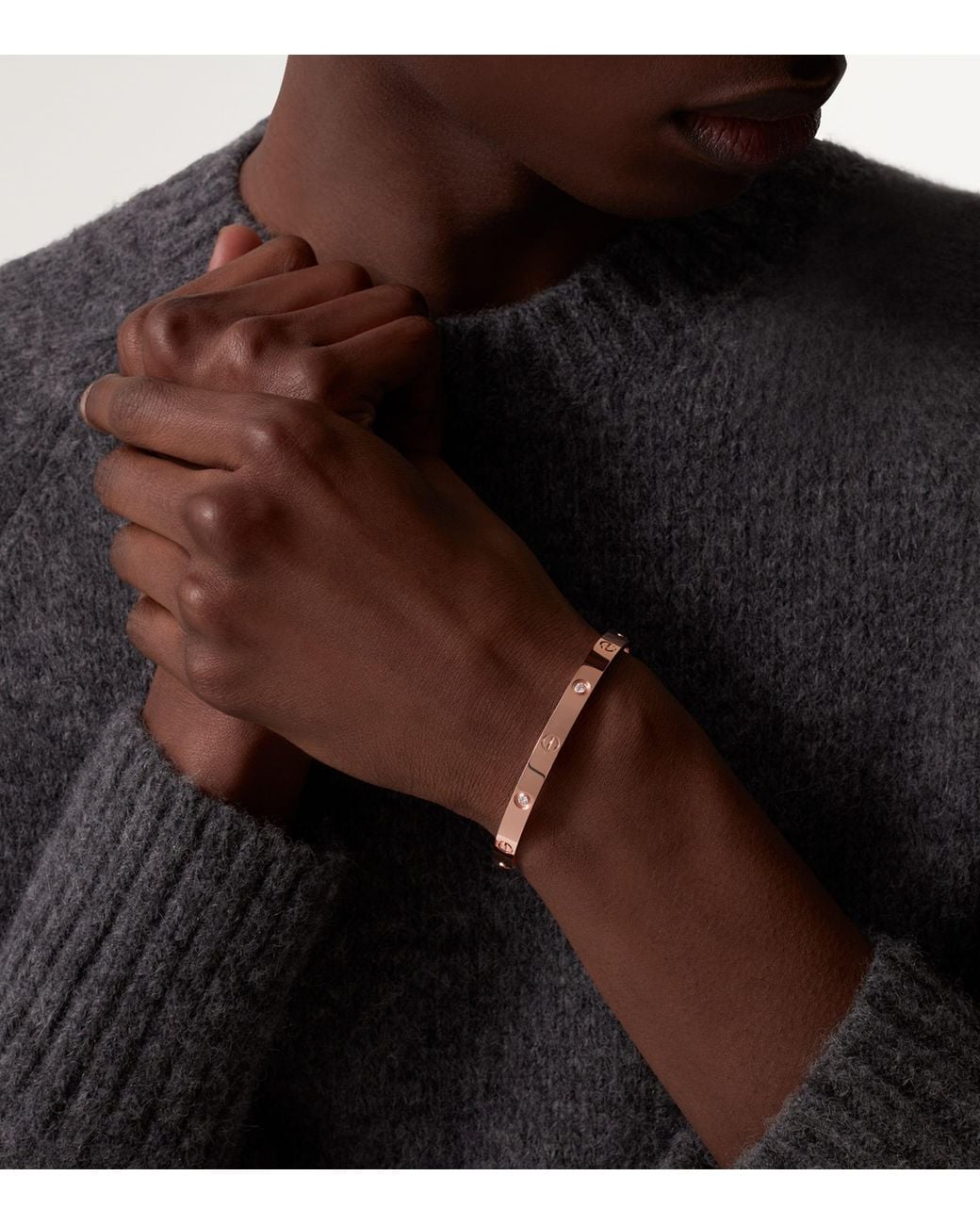Cartier Pink And Diamond Love Bangle