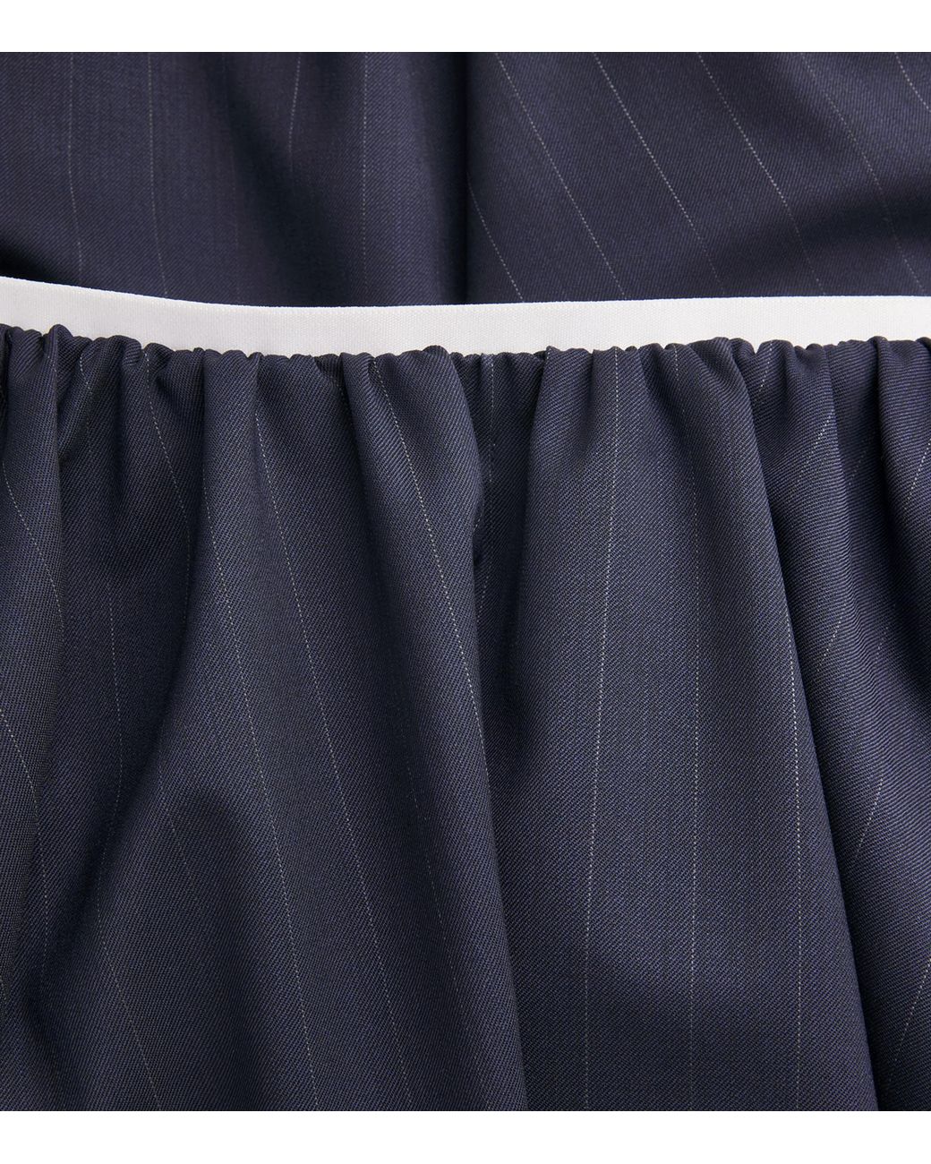 Maje Blue Wool-Blend Pleated Midi Skirt