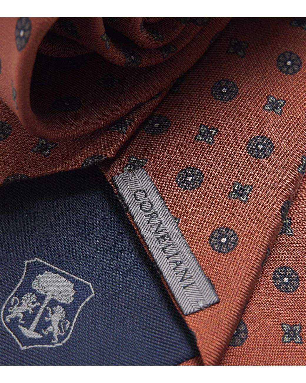 Corneliani White Silk Patterned Tie for men