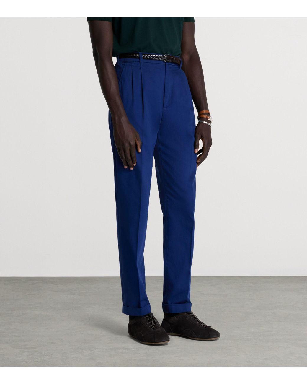 Dunhill Green Cotton-Mulberry Silk Polo Shirt for men