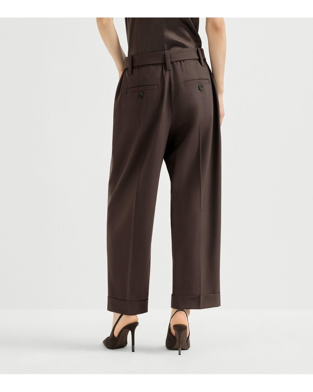 Brunello Cucinelli Brown Virgin Wool-Blend Trousers