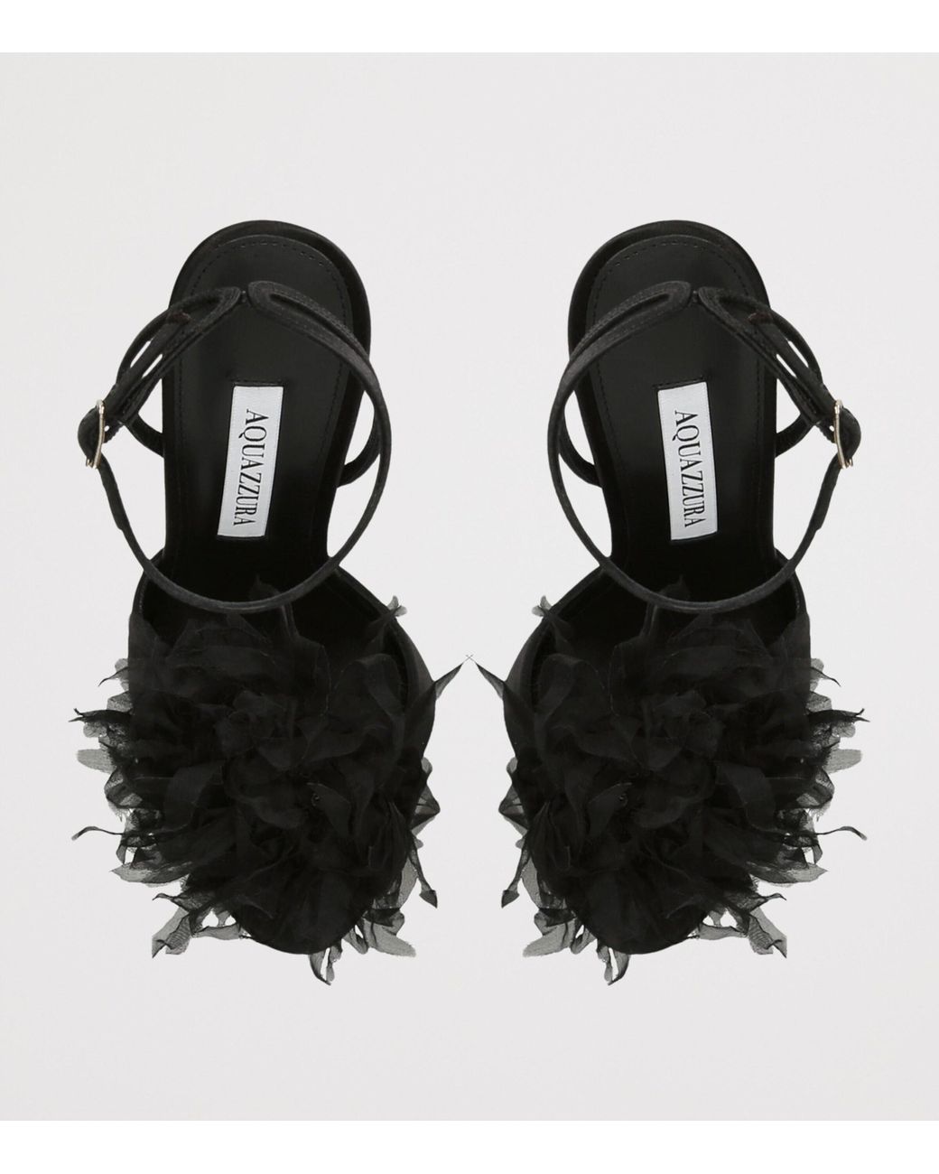 Aquazzura Black Satin Poème Sandals 105