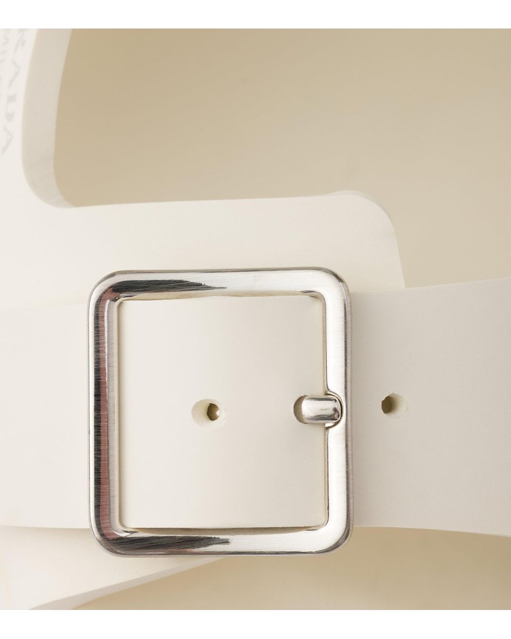 Prada White Rubber Strap Slides