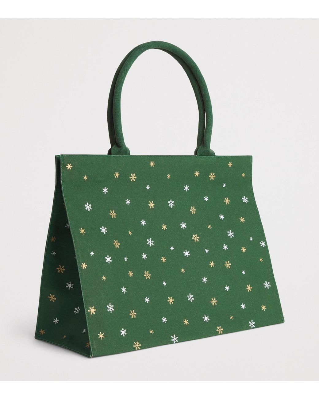 Harrods Green Medium Christmas Bear Tote Bag