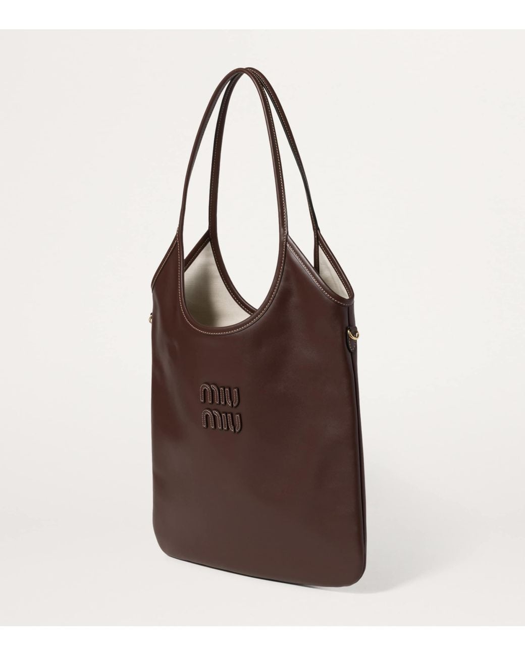 Miu Miu Brown Leather Ivy Tote Bag