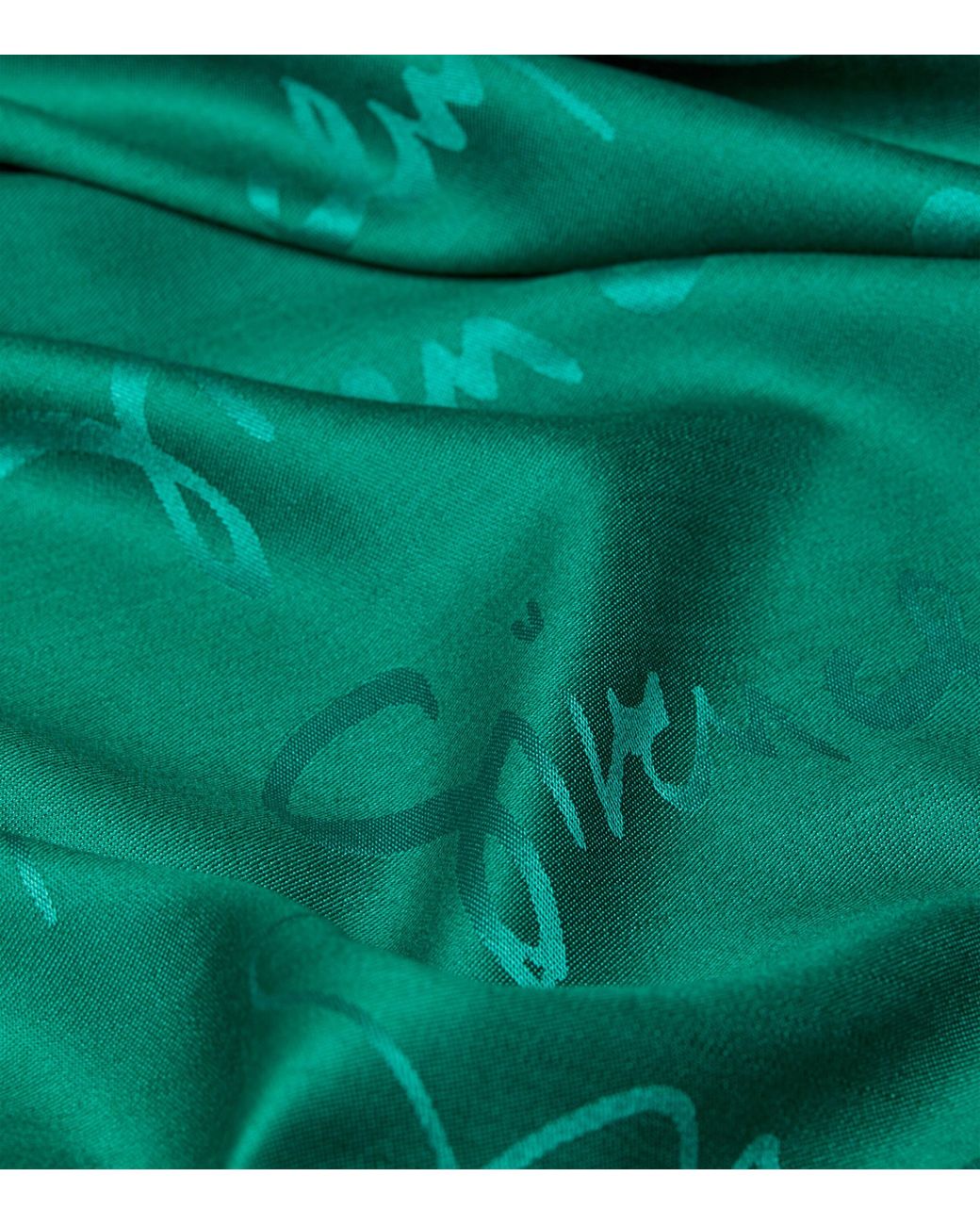 Givenchy Green Silk-Wool Signature Shawl