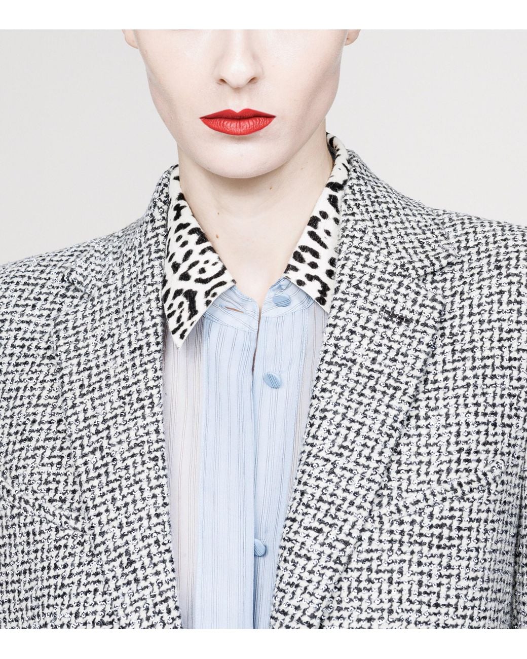Tom Ford Gray Tweed Sequinned Chevron Blazer