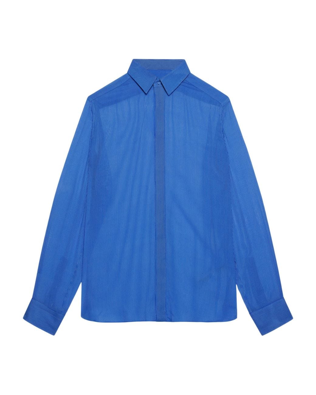 Tom Ford Blue Silk Micro-Stripe Shirt for men