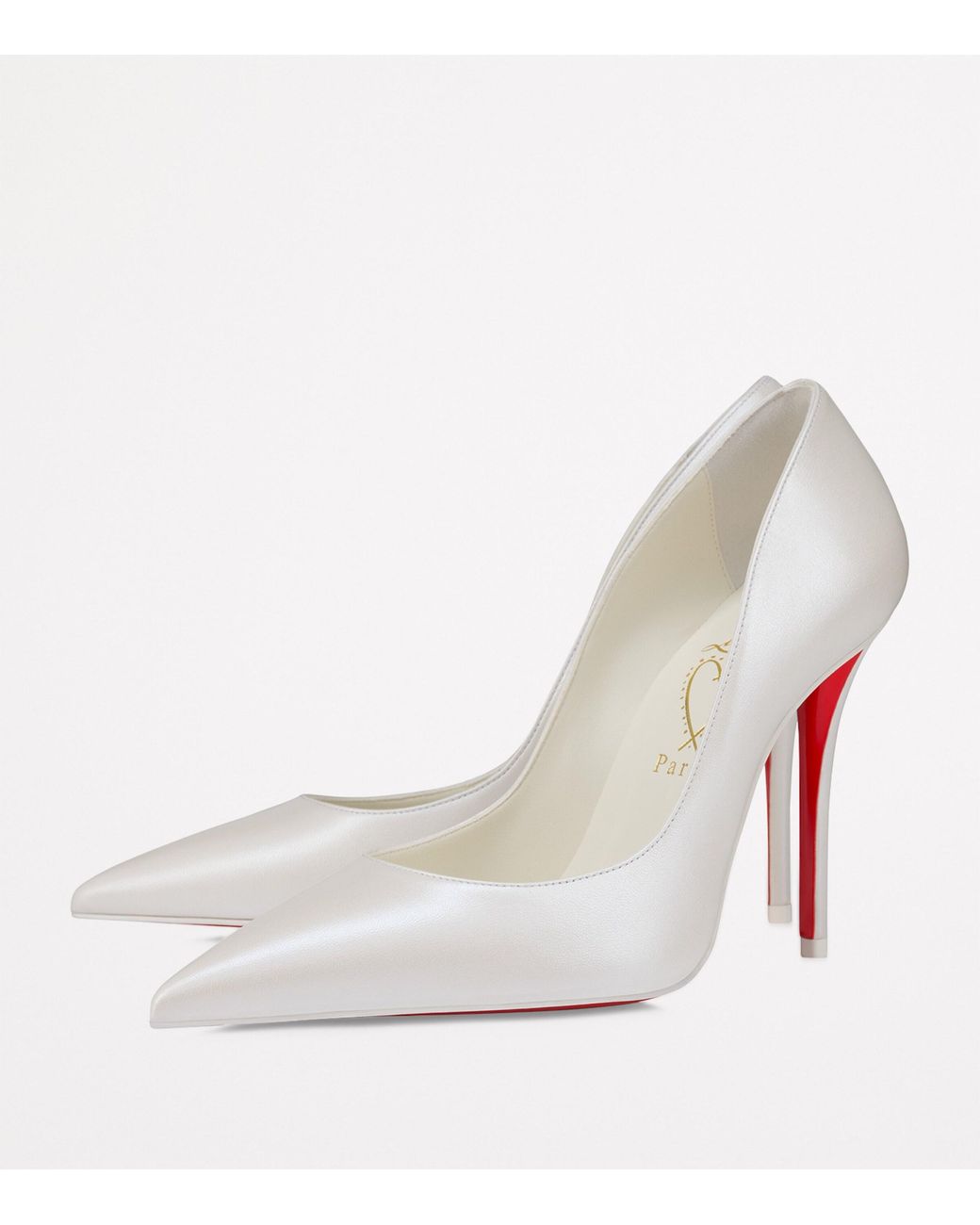 Christian Louboutin White Miss Z Nappa Leather Pumps 100