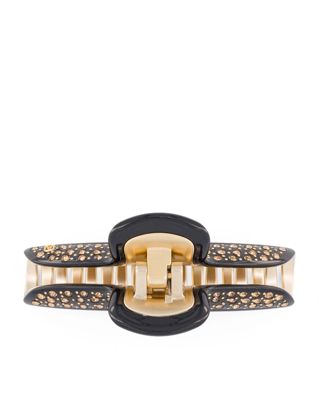 Alexandre De Paris Brown Plated Crystal-Embellished Claw Hair Clip