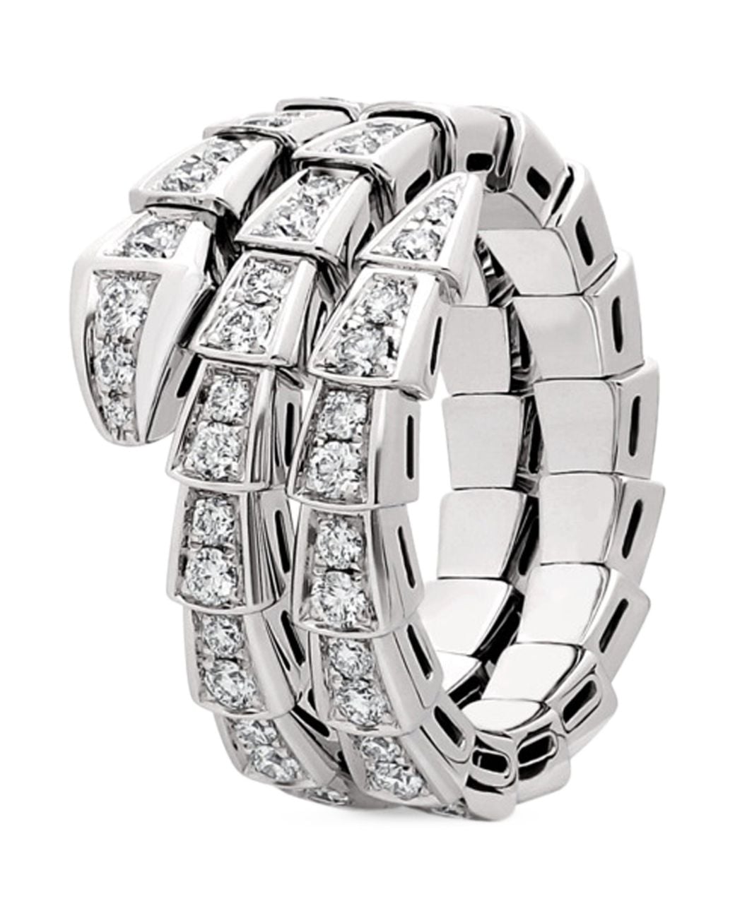 BVLGARI Metallic And Diamond Serpenti Viper Ring