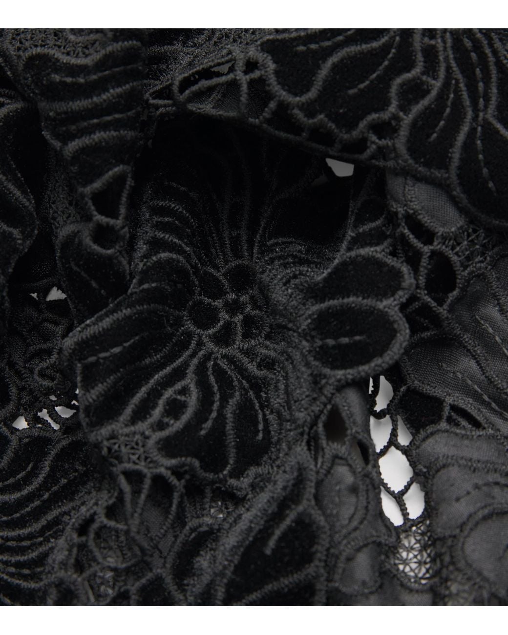 Alice + Olivia Black Lace Clover Midi Dress