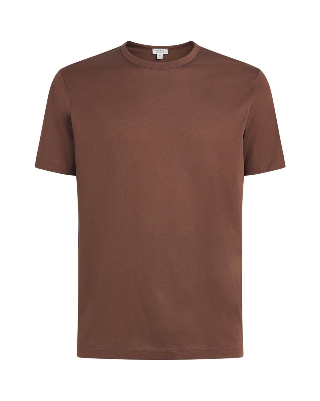 Sunspel Brown Supima Cotton Classic T-Shirt for men