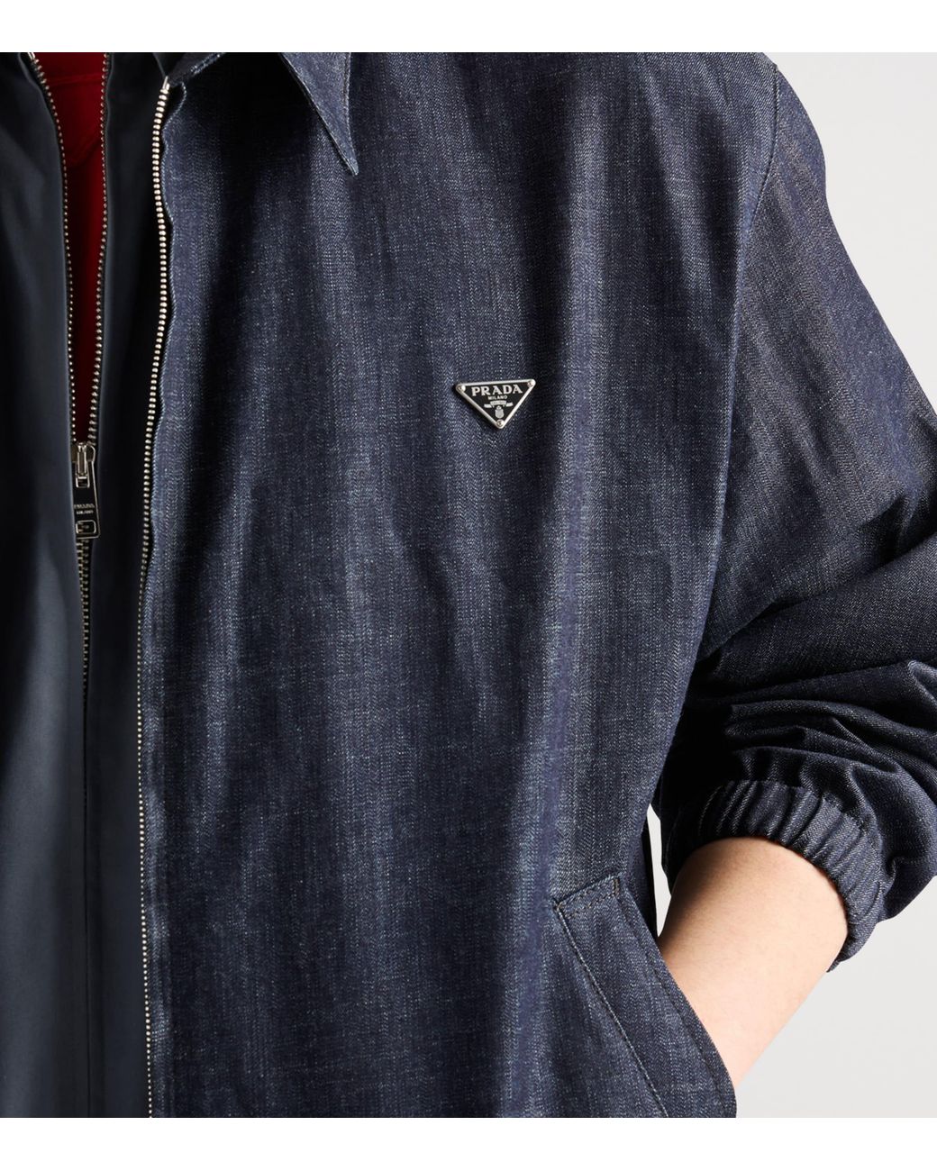 Prada Blue Chambray Denim Blouson Jacket for men