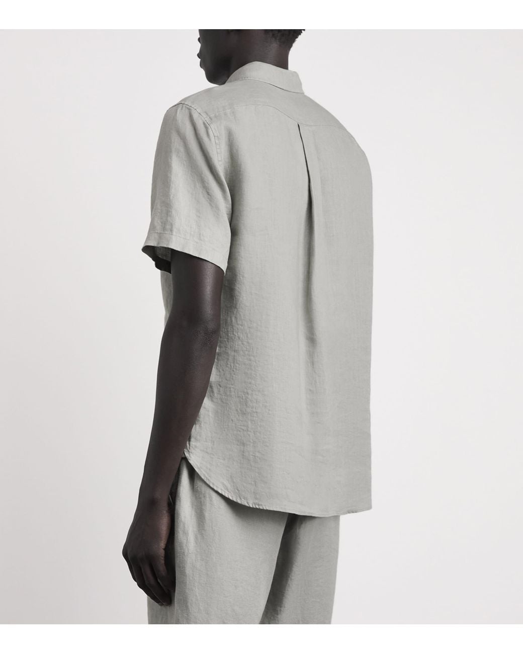 Vince Gray Linen Short-Sleeve Shirt for men