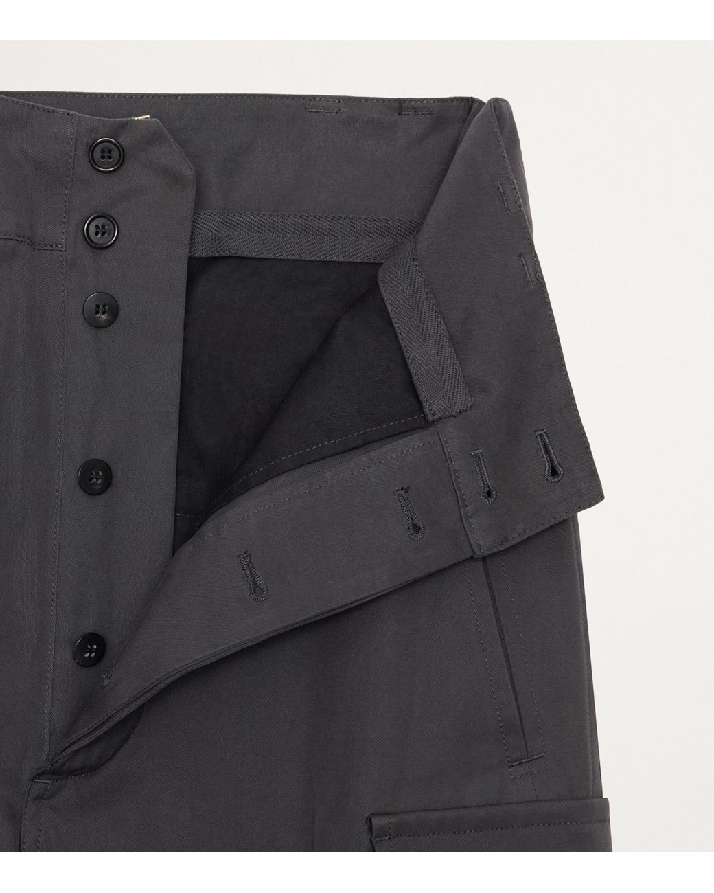 Saint Laurent Gray Cassandre Cargo Trousers