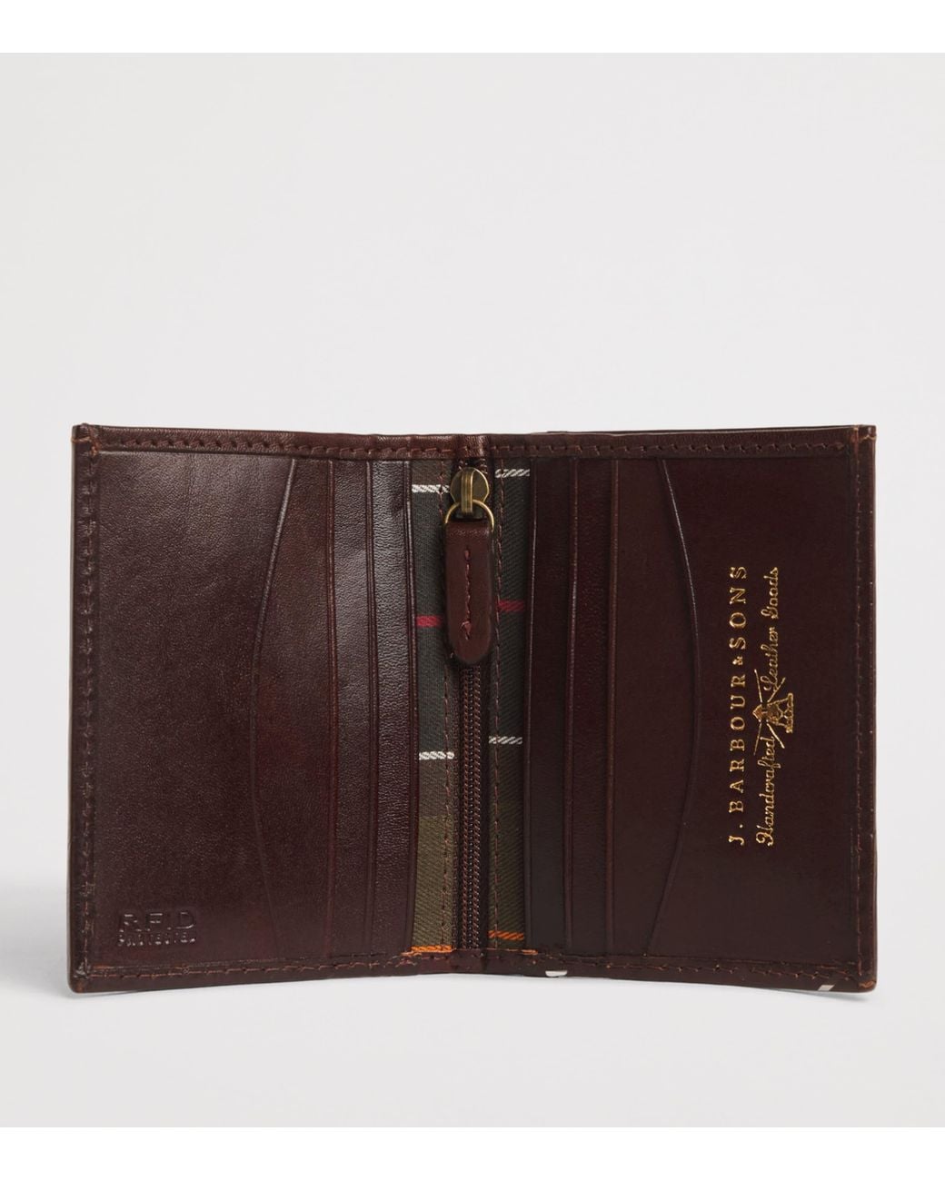 Barbour Brown Small Leather Colwell Bi-Fold Wallet for men