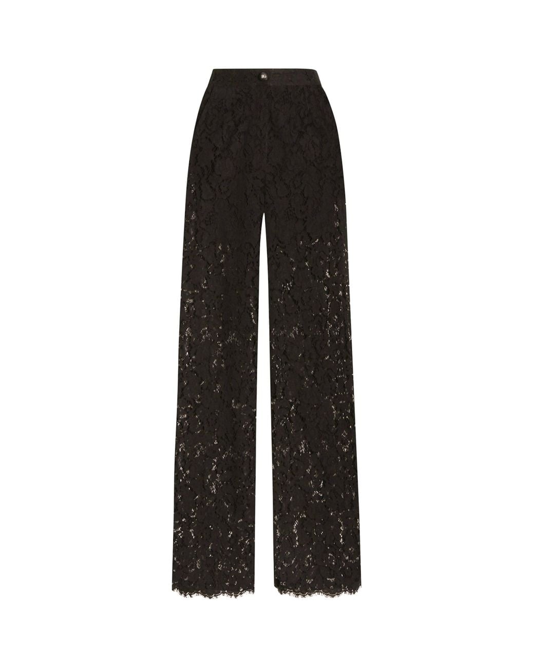 Dolce & Gabbana Black Lace Wide-Leg Trousers