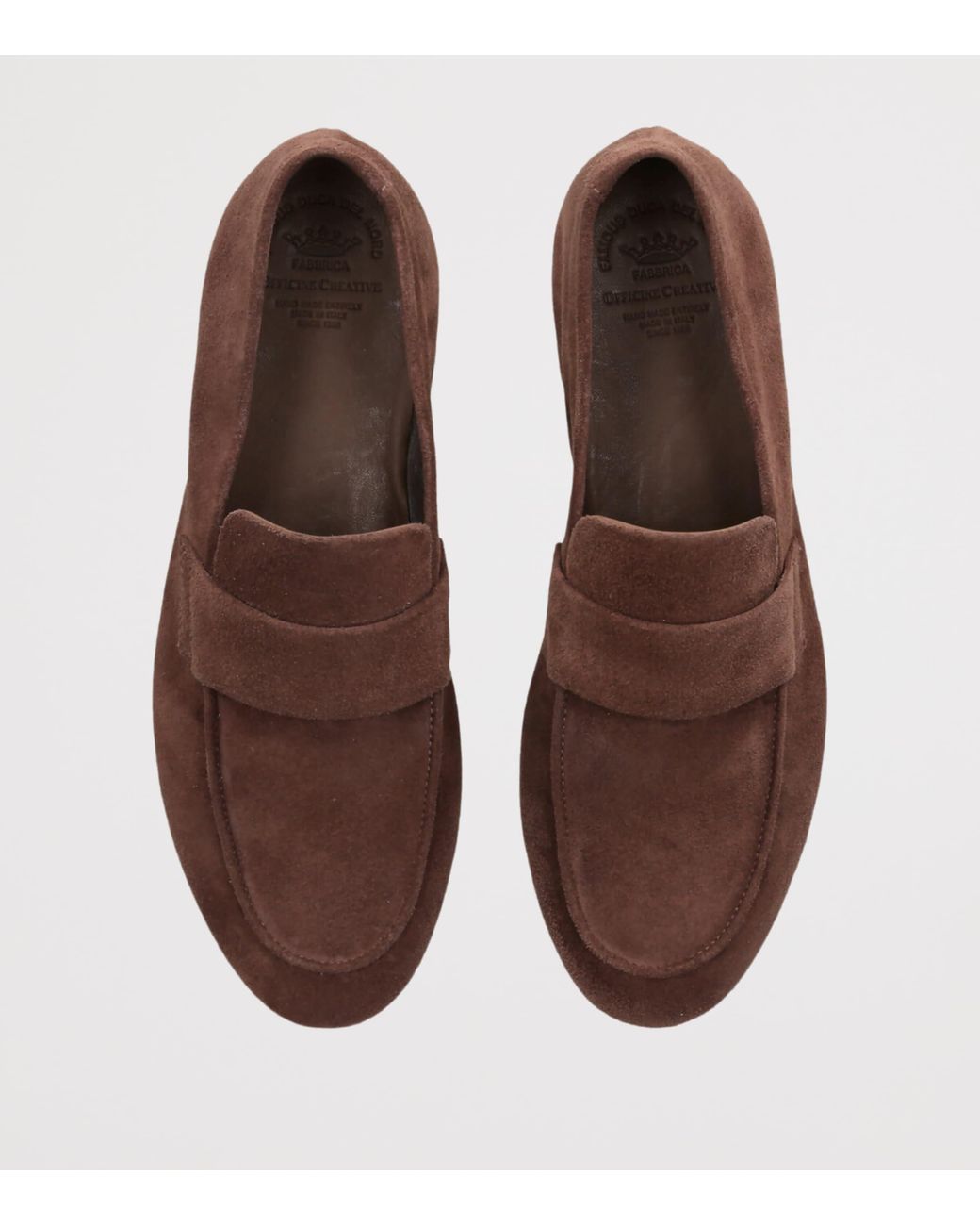Officine Creative Brown Suede Blair Loafers