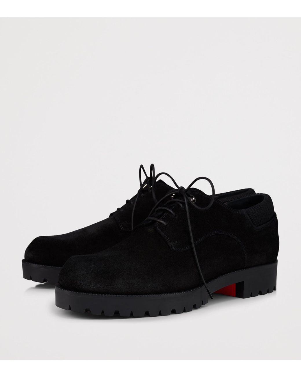 Christian Louboutin Black Cavafield Suede Derby Shoes for men